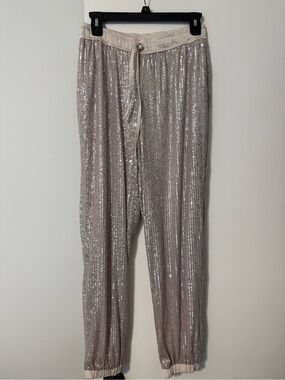 Gibson Latimer Champagne Sequin Jogger Pants
